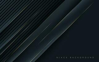 franja diagonal negra abstracta con sombra de línea dorada y fondo de textura de corte de papel claro. eps10 vector