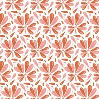 Seamless floral pattern. Cute retro textures. Flowers and dots for fabric, paper, packaging design. vector