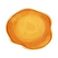 Pancake top view in cartoon style isolated on white background. Circle dessert, breakfast. vector