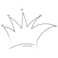 Royal crown, queen or princess diaden, tiara head, King in doodle style, hand drawn line isolated on white background. Vector illustration