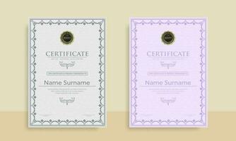 Diploma Certificate of achievement template in vector with Thai outline. Award Templates, achievements for companies, Best Prize Documents. Illustration Templates