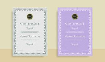 Diploma Certificate of achievement template in vector with Thai outline. Award Templates, achievements for companies, Best Prize Documents. Illustration Templates