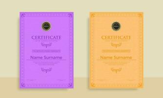 Diploma Certificate of achievement template in vector with Thai outline. Award Templates, achievements for companies, Best Prize Documents. Illustration Templates