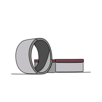 RCC Pipe at industrial power plant in continuous line art drawing style. design with Minimalist black linear design isolated on white background. Vector illustration