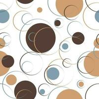 Abstract seamless pattern with circles and round objects. Repeat background with geometrical shapes. vector