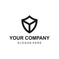 Modern shield data cloud logo design vector