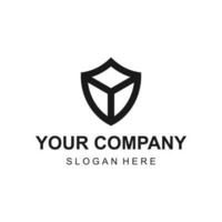 Modern shield data cloud logo design vector