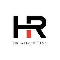Creative modern simple letter HR logo design vector