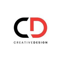 Creative modern letter CD logo design vector illustration