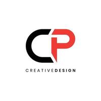 Simple futuristic letter CP logo design vector illustration