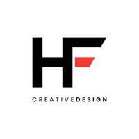 creativo moderno minimalista letra hf logo diseño vector