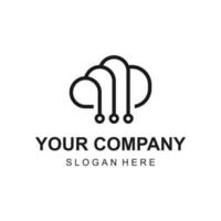 Modern wiring data cloud logo design vector