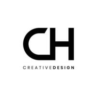 sencillo monograma letra ch logo diseño vector ilustración