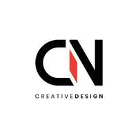 Geometric simple letter CN logo design vector illustration