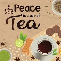 Peace is a cup of tea vector