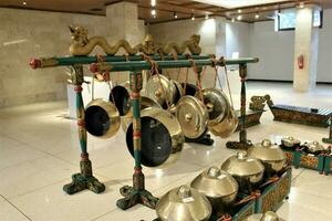 jakarta, indonesia-23 april 2023 gamelan musical instruments traditional Indonesian musical instruments photo