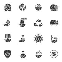 World Environment Day icon set. Nature Renewable Energy Icons. Eco Friendly. Earth Day Ecology Outline Vector Icon Illustration Sign ,Environment , Save Energy, Eco