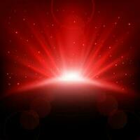 Red Rays rising background with sparkles, Vector Illustration