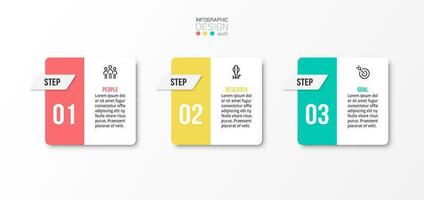 Infographic template business concept with step. vector