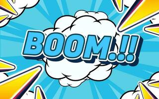 boom comics pop art blue vector design