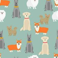 Dog pattern Geometric style semaless pattern vector