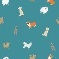 Dog pattern Geometric style semaless pattern vector