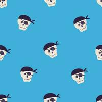 Skulls seamless pattern, vector background with crazy sculls for Hard Rock and Rock N Roll subculture prints textile, hazard and danger, horror and death theme.