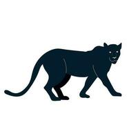 Black panther vector illustration isolated on white background. Side view.