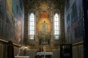 Parma,Italy-April 3, 2022-view of the inside of the Parma cathedral with with its beautiful frescoes photo