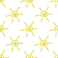 Hand drawn sun seamless pattern vector