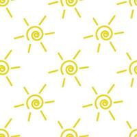 Hand drawn sun seamless pattern vector