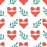 Womens bikini seamless pattern vector