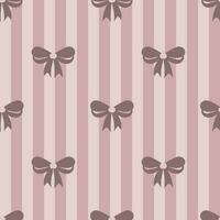 Seamless pattern, bows on a striped background. Print, background, textile, wallpaper, vector