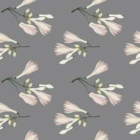 Seamless pattern, delicate pink magnolia flowers with buds. Print, floral background, textile, wallpaper, vector