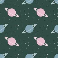 sin costura patrón, dibujos animados planetas en garabatear estilo. para niños imprimir, textil, fondo de pantalla, vector