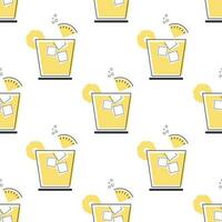 Seamless pattern, refreshing fruit cocktails on a white background. Drinks background, textile vector