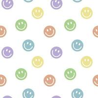 Seamless pattern, multi-colored emoticons on a white background. Festive background, children's textile, wallpaper, vector