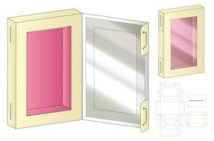 diseño de plantilla troquelada de embalaje de caja. Maqueta 3d vector