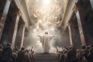 Ascension day of jesus christ or resurrection day of son of god. Good friday. Ascension day concept in church by photo