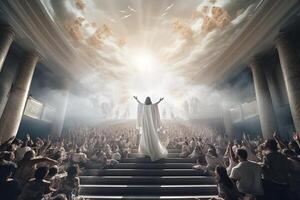 Ascension day of jesus christ or resurrection day of son of god. Good friday. Ascension day concept in church by photo