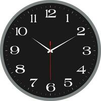 Black white clock design vector