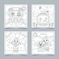 Cute Blond Baby Coloring Book vector