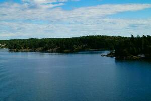 With the cruise ship through the archipelago of Stockholm Sweden photo