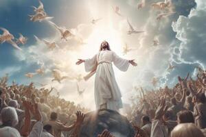 Ascension day of jesus christ or resurrection day of son of god. Good friday. Ascension day concept by photo