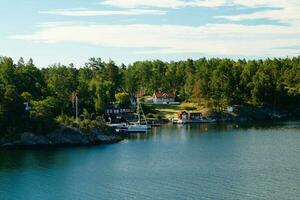 With the cruise ship through the archipelago of Stockholm Sweden photo