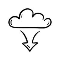 Doodle data server, download cloud vector