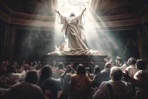 Ascension day of jesus christ or resurrection day of son of god. Good friday. Ascension day concept in church by photo