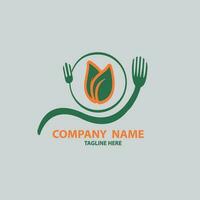modern restaurant logo with fork spoon. vector