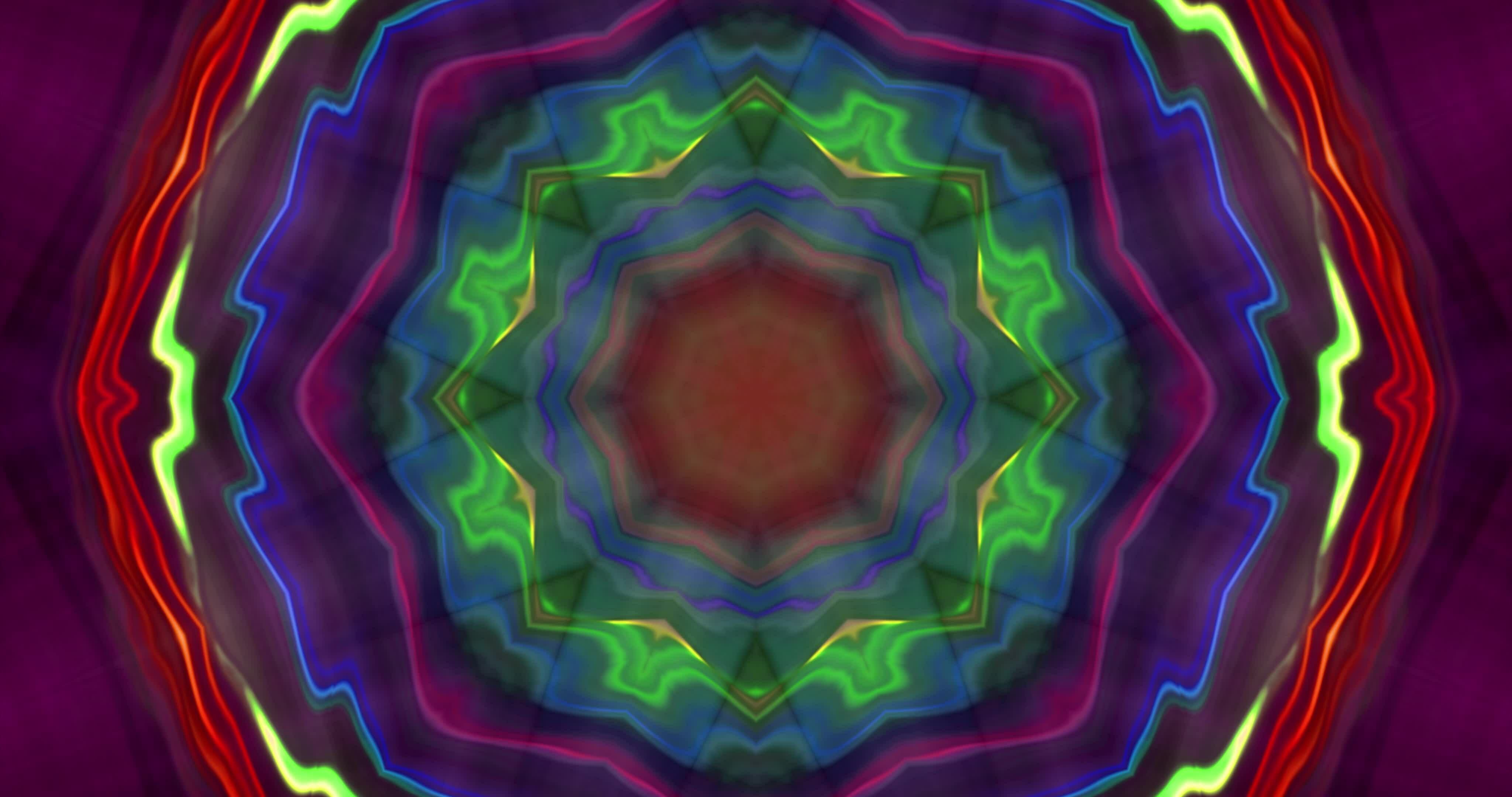 Kaleidoscope Animation, Abstract Gradient Motion Graphic.Geometric ...