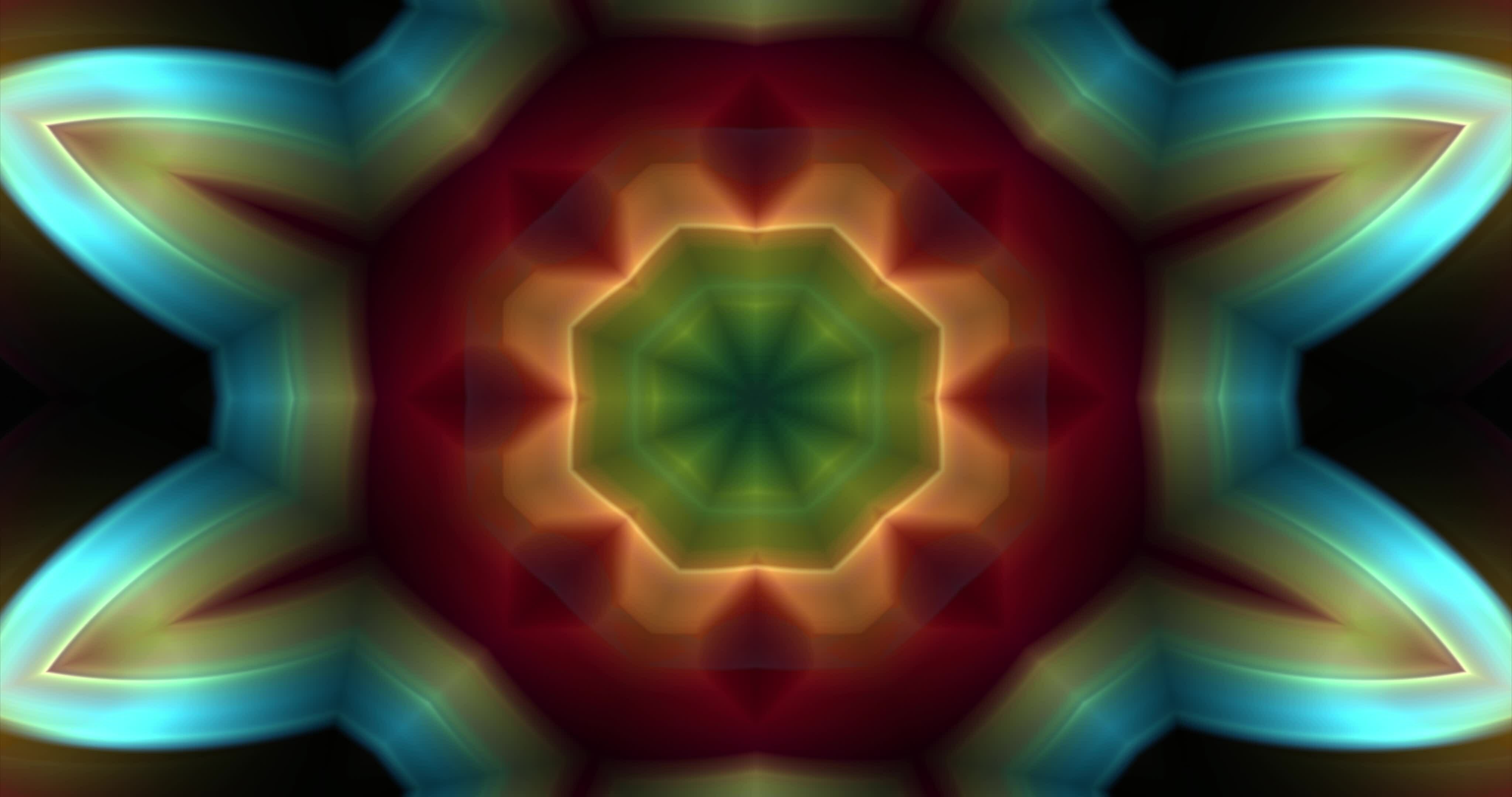 Kaleidoscope Animation, Abstract Gradient Motion Graphic.Geometric ...